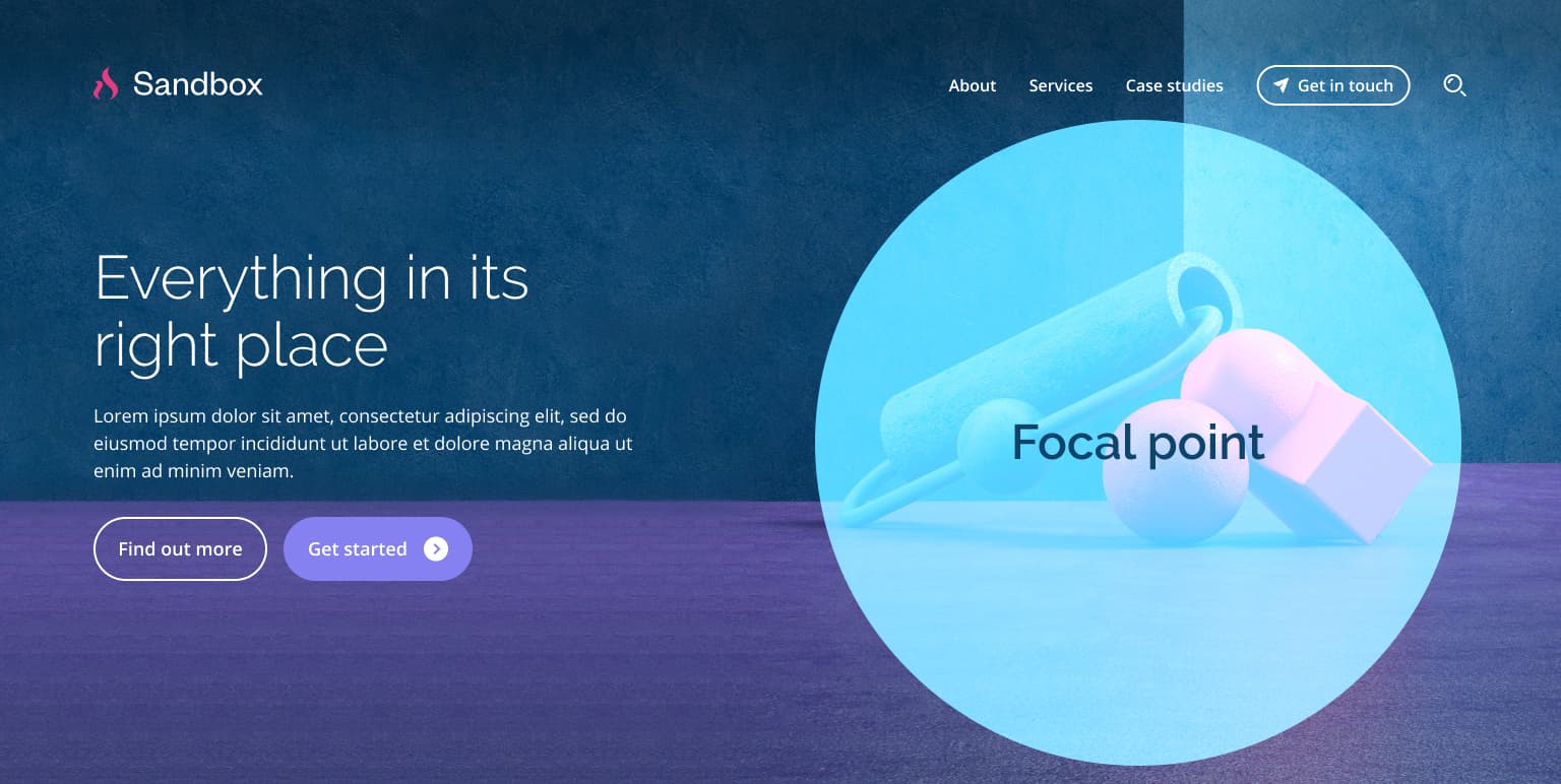 Recommended focal point for the hero image.